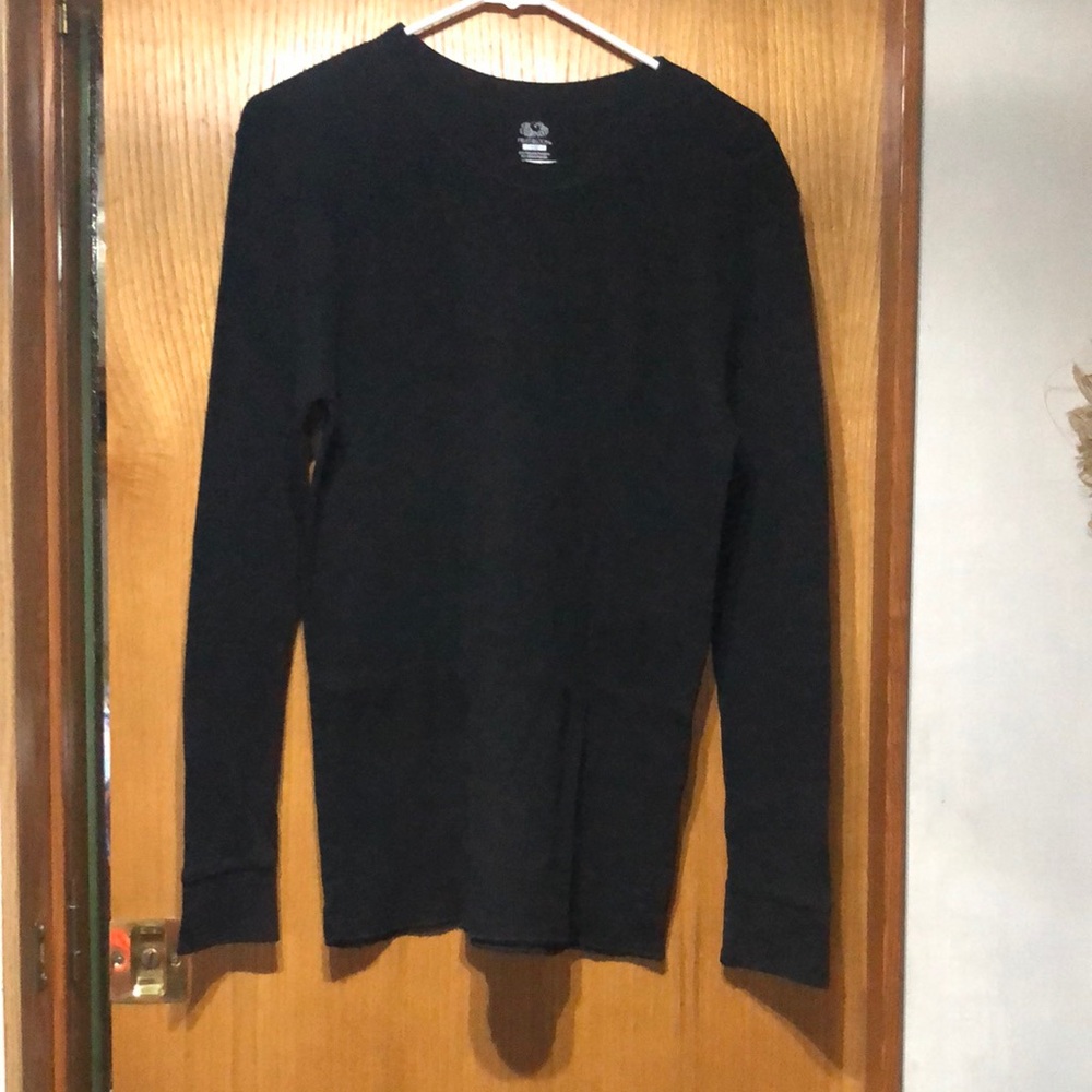 Men's Black Long Sleeve‎ long-john Shirt